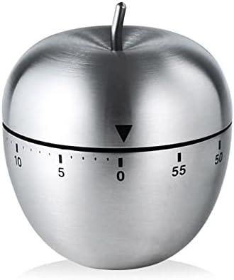 Apple Kitchen Timer Cute Manual, Stainless Steel Metal Mechanical Visual Countdown Cooking Timer with Loud Alarm for Kitchen Cooking Baking Sports