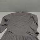 Women's Sweater Dress Long Sleeve Mock Neck Crochet Flared Ruffle Hem A-Line Pleated Mini Dress, L