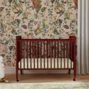 DaVinci Jenny Lind 3-in-1 Convertible Crib in Rich Cherry, Removable Wheels, Greenguard Gold Certified