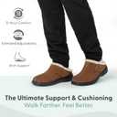 Orthofeet Men's Orthopedic Asheville Adjustable Faux Fur Lined Slipper, 13