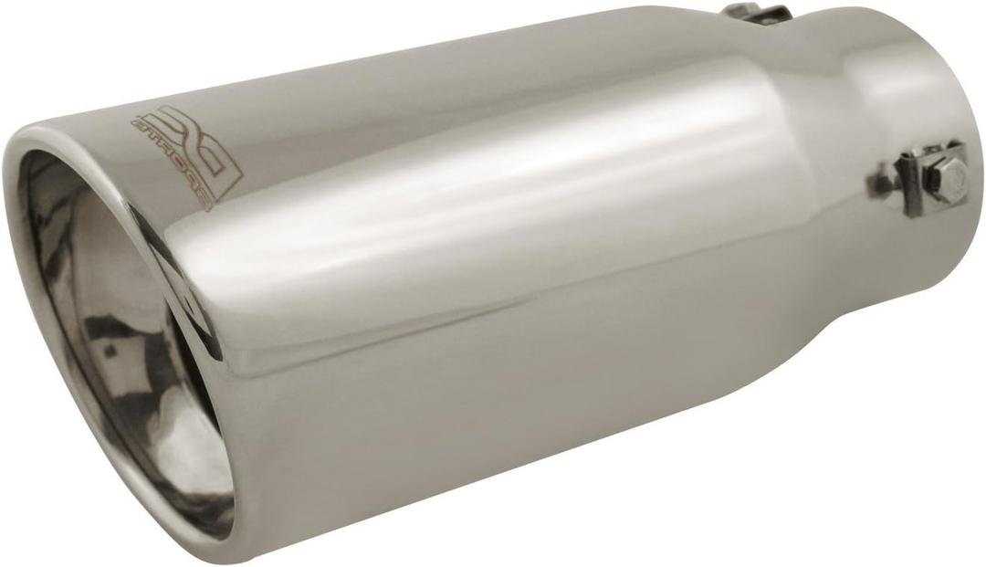 DC Sport Polished Stainless Universal Bolt On Exhaust Slant Cut Tip 2.875" Inlet 3.75" Outlet