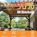 90% 10x30ft Sun Shade Cloth for Outdoor Deck Backyard Patio Garden Pergola Cover Canopy Beige