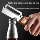 2PCS Multifunctional Vegetable Peeler, 2-in-1 Multifunctional Stainless Steel Peeler, Zero Snag Wooden Peeler, Potato Fruit Pumpkins Kitchen Peelers with Bottle Opener