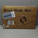 Stone Bath Mat, 2 Pack Diatomaceous Earth Shower Mat, Non-Slip Super Absorbent Quick Drying Bathroom Floor Mat, 24x15, Greyish White