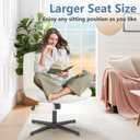 DUMOS Criss Cross Chair, Vanity Chair No Wheels, Office Desk | Armless Wide Seat, Height Adjustable Swivel, Cross-Legged Computer Task, Teddy Fleece, Home Bedroom, Beige Teddy