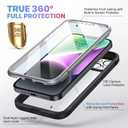 Diaclara Designed for iPhone 14 Case, Full Body Rugged Case with Built-in Touch Sensitive Anti-Scratch Screen Protector, with Camera Lens Protector for iPhone 14 6.1" (Black and Clear)