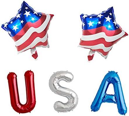 Independence Day Balloon Set Party Decoration Patriotic Decorations,4th of July Decor,USA Party Balloons Patriotic Day Decoration Set,balloons for 4th of July Party Supplies(USA-FLAG-STAR))