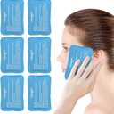 NEWGO Mini Ice Packs (6 Packs) Gel Cold Packs for Injuries Reusable, Face Ice Pack for Face Surgery, Teeth Pain, Tired Eyes, Kid's Boo Boos, Bruises, Headaches,Breastfeeding 4.5"X 3.2" Blue