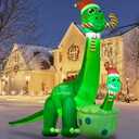 Onory 6 FT Christmas Inflatables Outdoor Decorations Inflatable Christmas Dinosaur and Dinosaur Baby with Build-in LEDs Blow up Holiday Decorations for Yard Garden Outdoor Indoor Decor