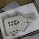 Ceramic House Christmas Decoration Tealight Holder Handmade Candle Holder Matt White for Mantel Windows Decoration