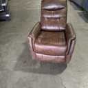 IOMOR Leather Recliner Chair, Manual Recliner Chair for Adults with Overstuffed Arms and Back, Single Sofa Recliner with Cup Holders for Living Room (1, Red Brown)