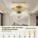 AUQUEE 3-Light Gold Flush Mount Ceiling Light, 11.8" Modern Hallway Light Fixtures Ceiling Mount with Ribbed Clear Glass Shade, Bright Close to Ceiling Lamp for Bedroom/Kitchen/Entryway/Dining Room, 11.8inch Full Flush