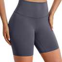 BAYDI Clouduxi Biker Shorts for Women 6" High Waisted Workout Gym Running Shorts Womens Buttery Soft Yoga Pants (Gray, M)