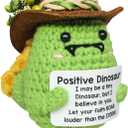 mini Positive Dinosaur Crochet Dinosaur Gift for Adults mini Dinosaur Figures Dinosaur Stuff,Kids Son Daughter mom Boy Girl Birthday Gifts