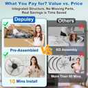 DLLT Low Profile Ceiling Fan: 20" Modern Flush Mount Ceiling Fans with Lights for Bedroom - White LED Bladeless Fandelier with APP Remote Control 3000K-6500K Quiet DC Motor for Kids Room Kitchen Loft