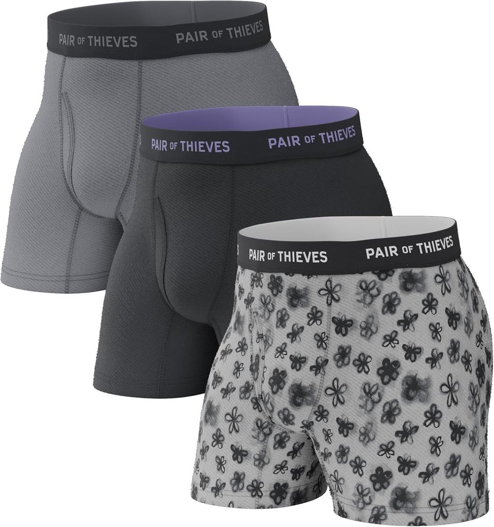 Pair of Thieves Super Fit Men's Boxer Briefs Soft, Breathable, Quick-Dry Underwear with 4-Way Stretch (2 & 3 Pack, Large