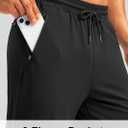 Pudolla Men's Athletic Pants with Zipper Pockets Stretch Workout Sweatpants Lightweight Running Joggers for Men (Black, L)