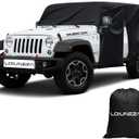 Outdoor Cab Cover for Jeep Wrangler (4 Doors), 210D Oxford SUV Car Cover Waterproof All Weather, Cab Covers with Zipper Door & Windproof Straps for Snow Rain Dust Hail Protection