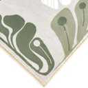 RoomTalks Cute Funky Bedroom Rugs Aesthetic Decor, 5x7 Washable Area Rug Non Slip Sage Green Boho Floral Botanical Rug Modern Abstract Throw Rug Accent Carpet for Living Room Kitchen Entryway Dorm