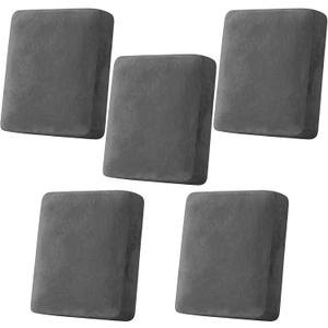 5 Pcs Velvet Stretch Individual Couch Cushion Covers Grey Loveseat Sofa Couch Plush Seat Slip Cover Fabric Washable Elastic Nonslip Soft Thick Smooth Sectional Chair Furniture Protector