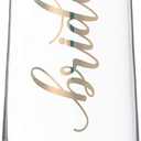 Lillian Rose Gold Bride Stemless Champagne Glass, 1 Count (Pack of 1), Clear