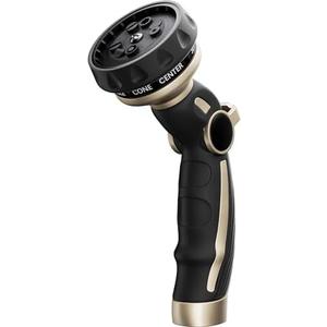 RESTMO Hose Nozzle Heavy Duty, Metal Water Hose Sprayer for Garden, 9 Spray Patterns | High Pressure | Thumb Flow Control | On/Off Valve, Ideal for Outdoor Lawn & Plant Watering, Car & Pet Washing
