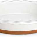 MALACASA Ceramic Pie Pan for Baking - 9 Inch Quiche Baking Dish Nonstick Pie Plate, Deep Dish Scratch-Resistant Pie Pan for Apple Pie Pot Pie, Series TARA