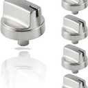 Allstare WB03X29354 Stove knobs Replacement for GE Stove Parts Stainless Steel Gas Cooktop Knobs PGP7030SL1SS PGP7036SL1SS GE Cafe Range Parts Burner Control Knob Oven Knobs 5 Pcs