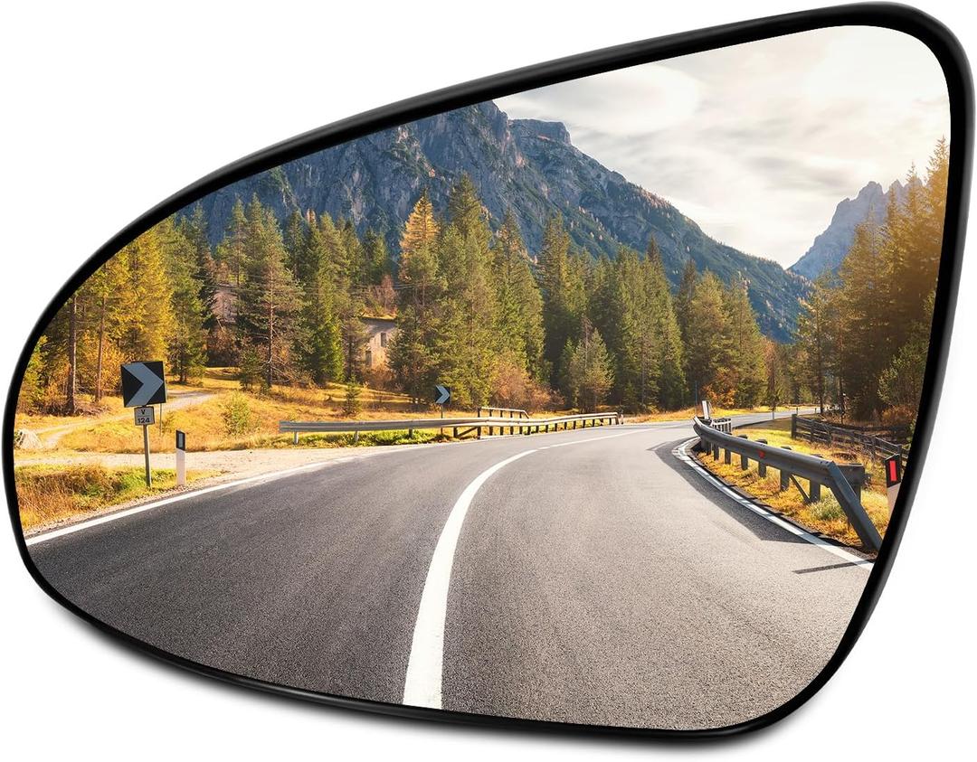 SCITOO Replacement Mirror Glass Driver Side Fit Compatible with 2012-2016 for Toyota Camry 2014-2016 for Toyota Corolla 2012-2017 for Toyota Yaris Heated Chrome