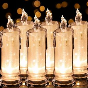 6PCS Led Candles (D:2.5" x H:7"),Pillar Fake Candles, flameless Candles Battery Operated/Batteries Included, Velas artificiales para Decoration for Valentine's Wedding Christmas Decorations