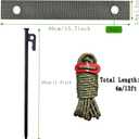 Tree Stake Kit, Heavy Duty Garden Stakes Kit Including 6 Pieces 11.8 Inches Steel Tree Stakes, 6 Pieces 15.8 Inches Tree Straps and 6 Rolls 13.1 Feet Ropes (6sets-Trees-Stake)