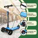 Besrey Kick Scooter for Kids Ages 3-10, 3-Wheel Folding Scooter with Adjustable Height, LED Light Wheels, Extra Wide Deck for Outdoor Activities