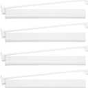 Mahjong Racks with Pushers Acrylic 4PCS Set 18.5in American Majiang Tile Racks Mahjong Accessories and Gifts (White)
