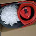 O-Cedar EasyWring Microfiber Spin Mop & Bucket Floor Cleaning System + 2 Extra Refills, Red/Gray
