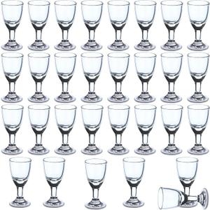 30 Pack Shot Glass Bulk Set with Stem 15 ml/0.5 oz Ounce Clear Shot Round Shot Glasses Small Glass Shot Cups for Vodka, Whiskey, Tequila, Espresso, Liquor