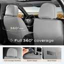 Coverado Car Seat Covers Full Sets, 5 Piece Car Seat Protector Waterproof Leather Seat Cushion Universal Fit for Truck Automotive Vehicles Gray