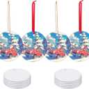 Sublimation Ornament Blanks 3 Inch 30 PCS Christmas Aluminium Round Decoration