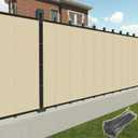 Patio 5' x 12' Fence Privacy Screen Beige Commercial Grade Mesh Shade Fabric with Brass Gromment Outdoor Windscreen Zipties