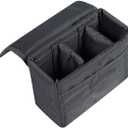 S-ZONE Waterproof Shockproof Foldable Camera Insert Bag Lens Cases Canon Nikon (Medium, Grey)