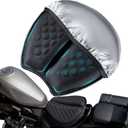 Foldable Motorcycle Gel Seat Cushion with Sunshade Cover 3D Dome-Shaped High Elasticity Shock Absorption Seat Pad, Comfort & Butt Protection for Long Rides, Stay Cool & Comfortable