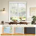 Grandekor 2" Faux Wood Blinds Cordless,46" W x 48" H,White | Blackout Horizontal Blinds with Iron Valance PVC Room Darkening Blinds & Shades for Windows