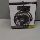 Camping Fan with Remote Control - 12000mAh Rechargeable Battery Powered Fan, Camping Fans for Tents with LED light & Hanging Hook, Rechargeable Battery Operated Ceiling Fans for Tent RV Bed, Black