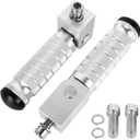 Motorcycle M8 Universal Foot Pegs CNC Foldable & Anti-Skid 90 Degree Motorbike Pegs Fits for Super 73, Motorcycle, Bicycle, Mini Bike, Electric Motor, ATVs, UTVs, Go Karts, Quads, Scooters Silver