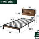 Zinus Kai Platform Bed Frame, RGB LED Lights, USB Charging Station, Twin