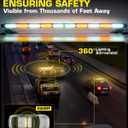 42inch 206 LED Rooftop Emergency Strobe Light Bar Flashing Safety Lights w/Controller Traffic Advisor Warning Hazard Light for Trucks Vehicles Construction Tow Pickup Snowplow Amber White