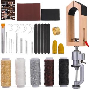 Leather Stitching Pony, Leather Pony Clamp, Wooden Sewing Clamp 360 Rotatable for DIY Hand Stitching Leather Clamping, Universal Rotating Pony