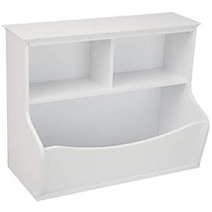 Amazon Basics Children's 3 Shelf Multi-Functional Bookcase and Toy Storage Bin - White, 14.84"D x 31.25"W x 24.56"H