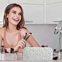 Cute Floral Bag for Makeup Brushes - Ideal for Travel & Daily Use Makeup Brushes Pouch for Women (Purple Floral)