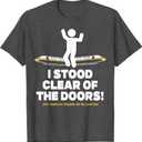 Please Stand Clear of the Doors Mono rail T-Shirt, Dark Heather Drey, XL