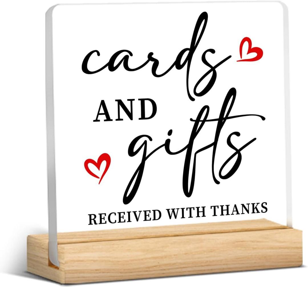 Cards and Gifts Sign for Wedding - Cards and Gifts Acrylic Sign Desk Plaque Wedding Reception and Event Party Table Decor
